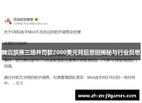 魏震禁赛三场并罚款2000美元背后原因揭秘与行业反思